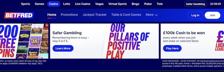 Betfred is one of the most trusted casinos not on GamStop in the UK.